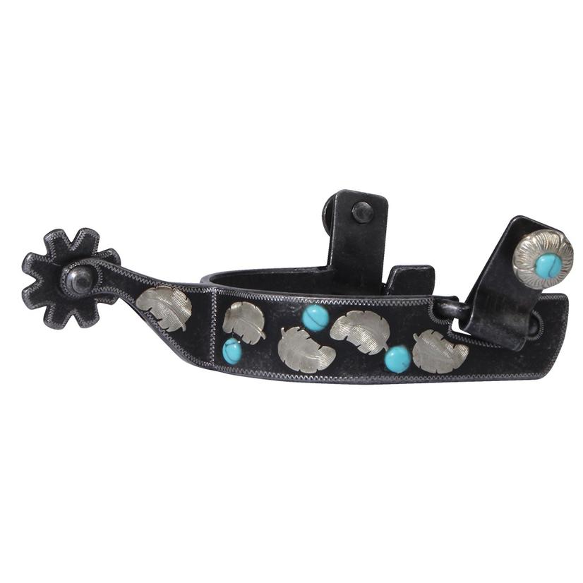 Professional's Choice Tack Black Steel / Ladies Professional's Choice Turquoise Feather Women's Spur