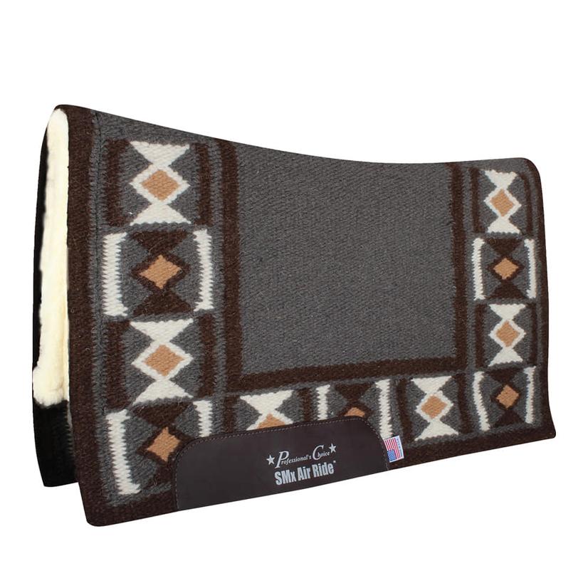 Professional's Choice Tack Charcoal/Chocolate / 30"X34" Professional's Choice Comfort Fit SMX Air Ride Pad Fleece Lined