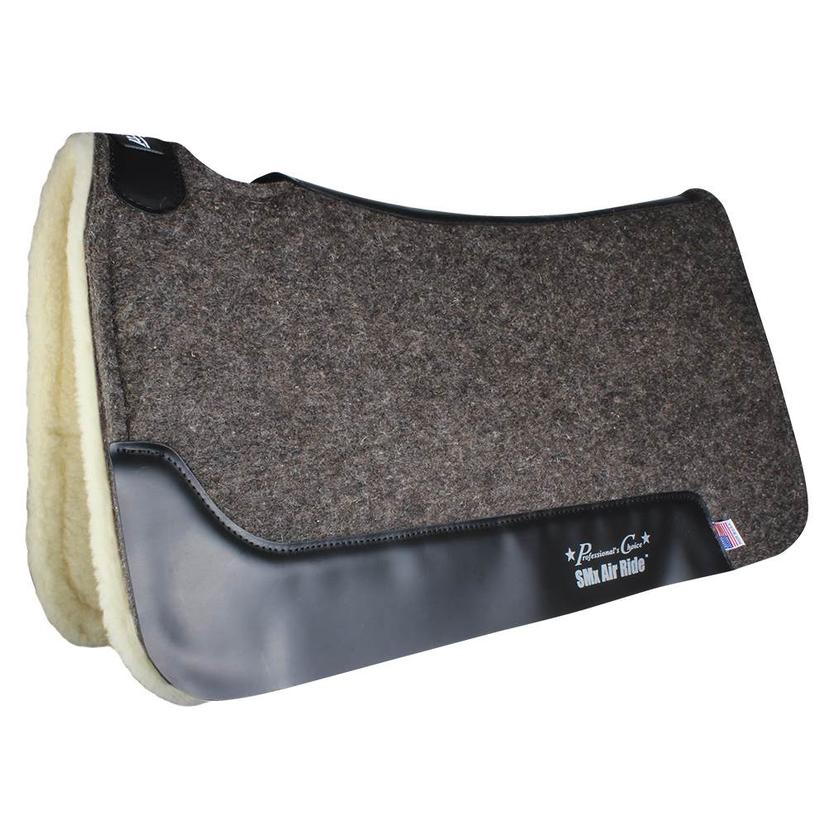 Professional's Choice Tack Professional Choice Cowboy Air Ride Barrel Pad Fleece Bottom - Charcoal 29" x 30"