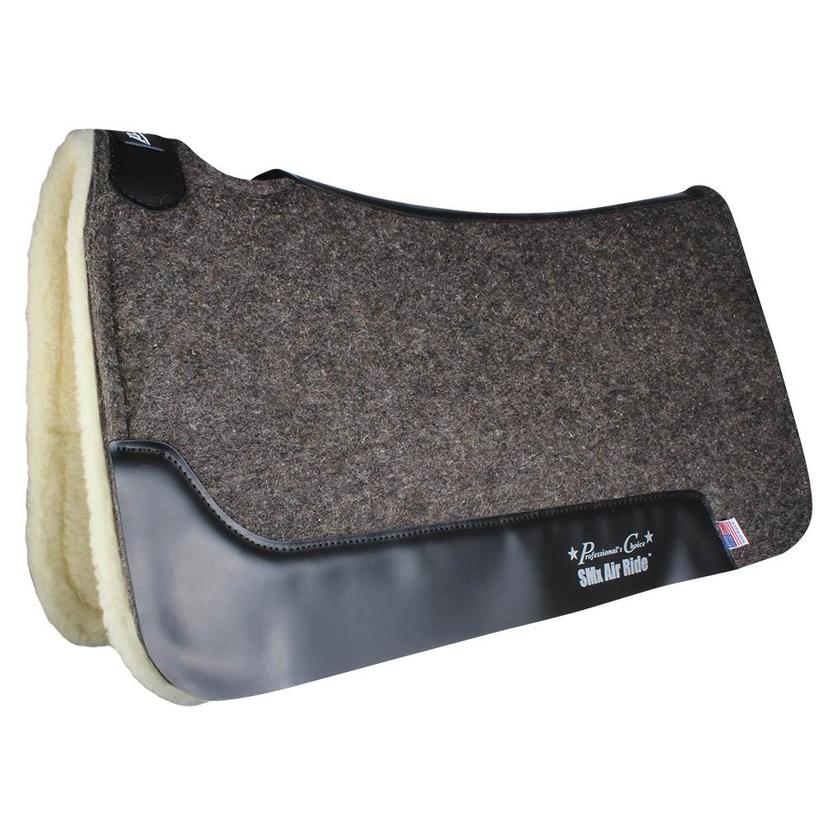 Professional's Choice Tack Professional Choice Cowboy Air Ride Roper Pad Fleece Bottom - Charcoal 31.5" x 34"