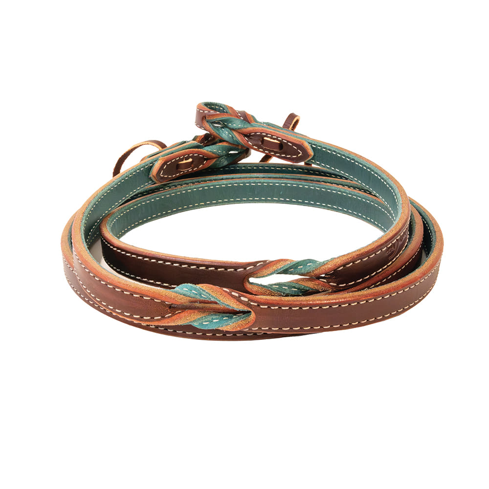 Professional's Choice Tack Professional's Choice Emerald and Burgundy Twist Roping Rein