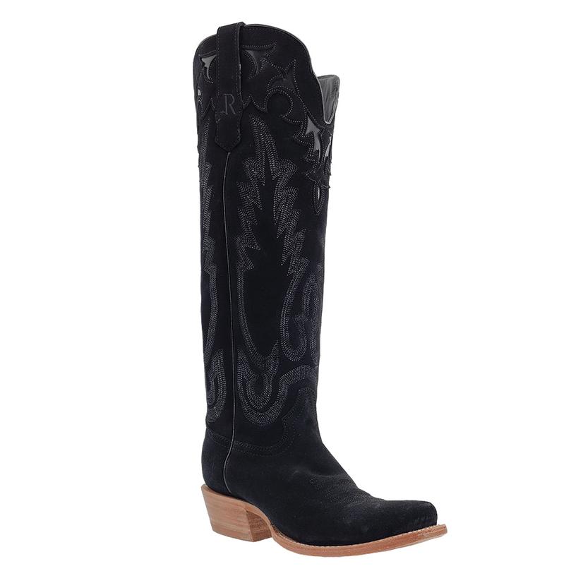 R Watson Footwear R. Watson Black Rough Out Tall Top Women's Boot