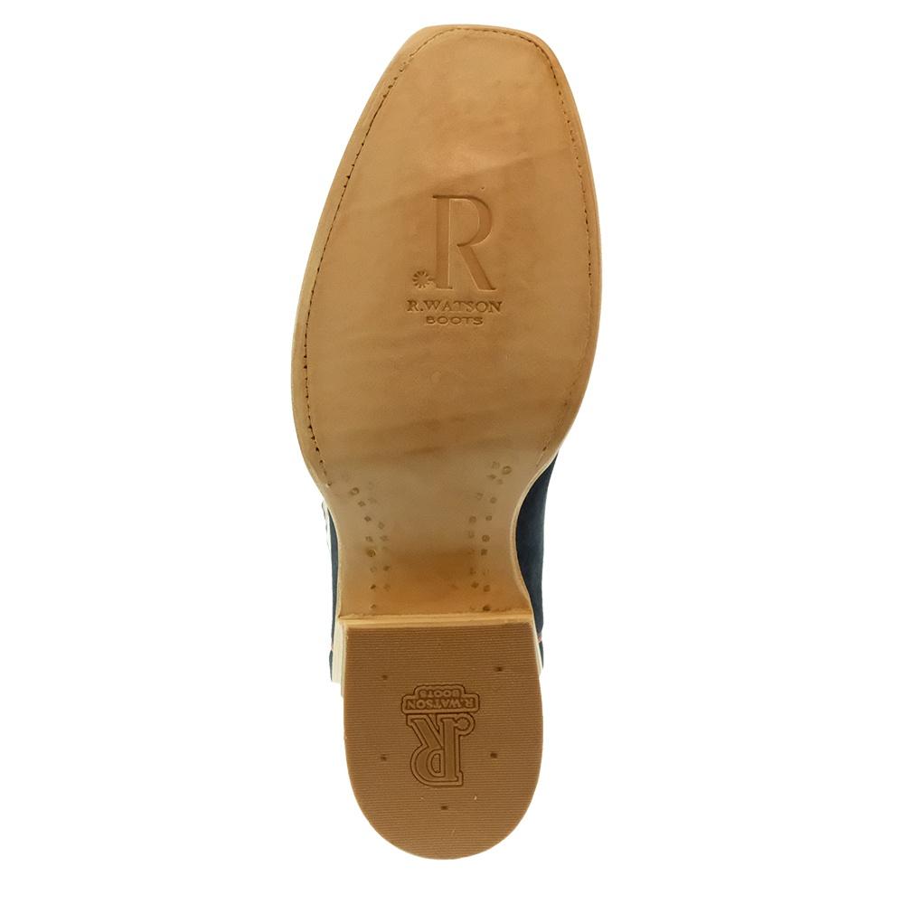 R Watson Footwear R. Watson Navy and White Rough Out Cutter Toe Men's Boots