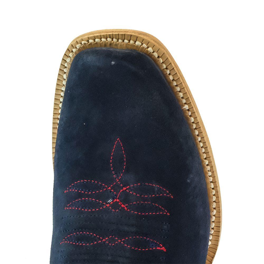 R Watson Footwear R. Watson Navy and White Rough Out Cutter Toe Women's Boots
