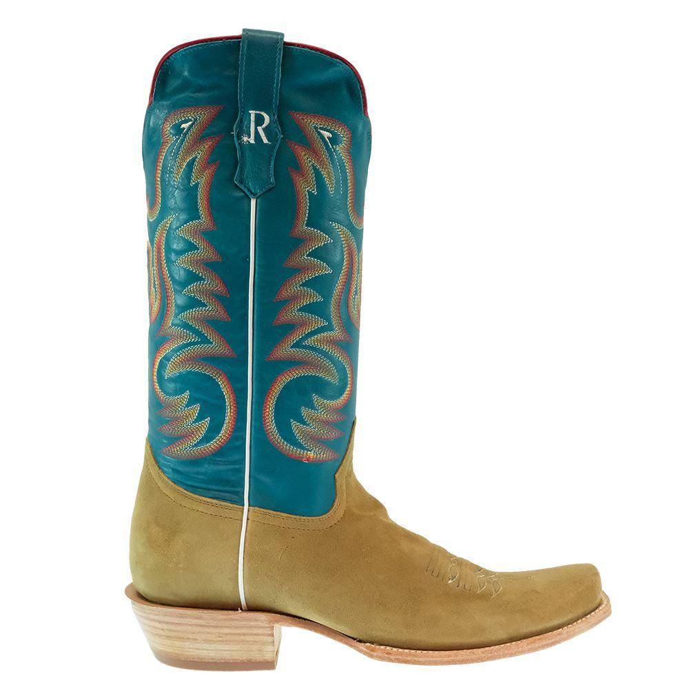 R Watson Footwear R. Watson Sand Blue Rough Out Cutter Toe Men's Boot