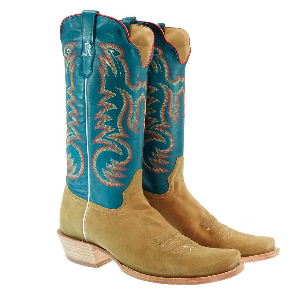 R Watson Footwear R. Watson Sand Blue Rough Out Cutter Toe Men's Boot