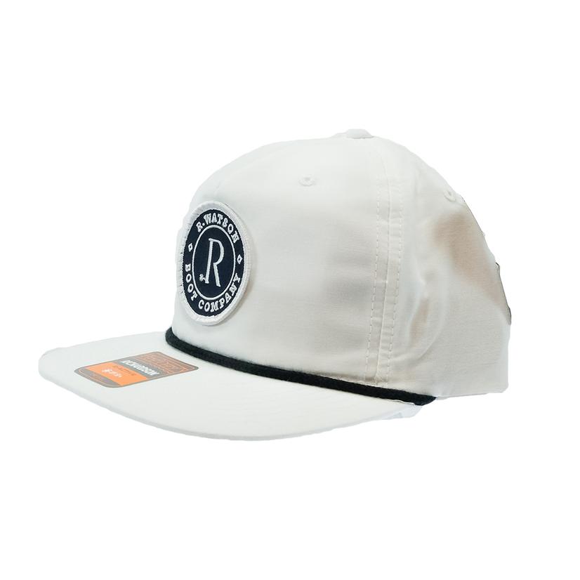 R Watson Hats OS / WHITE R. Watson White Round Patch Cap