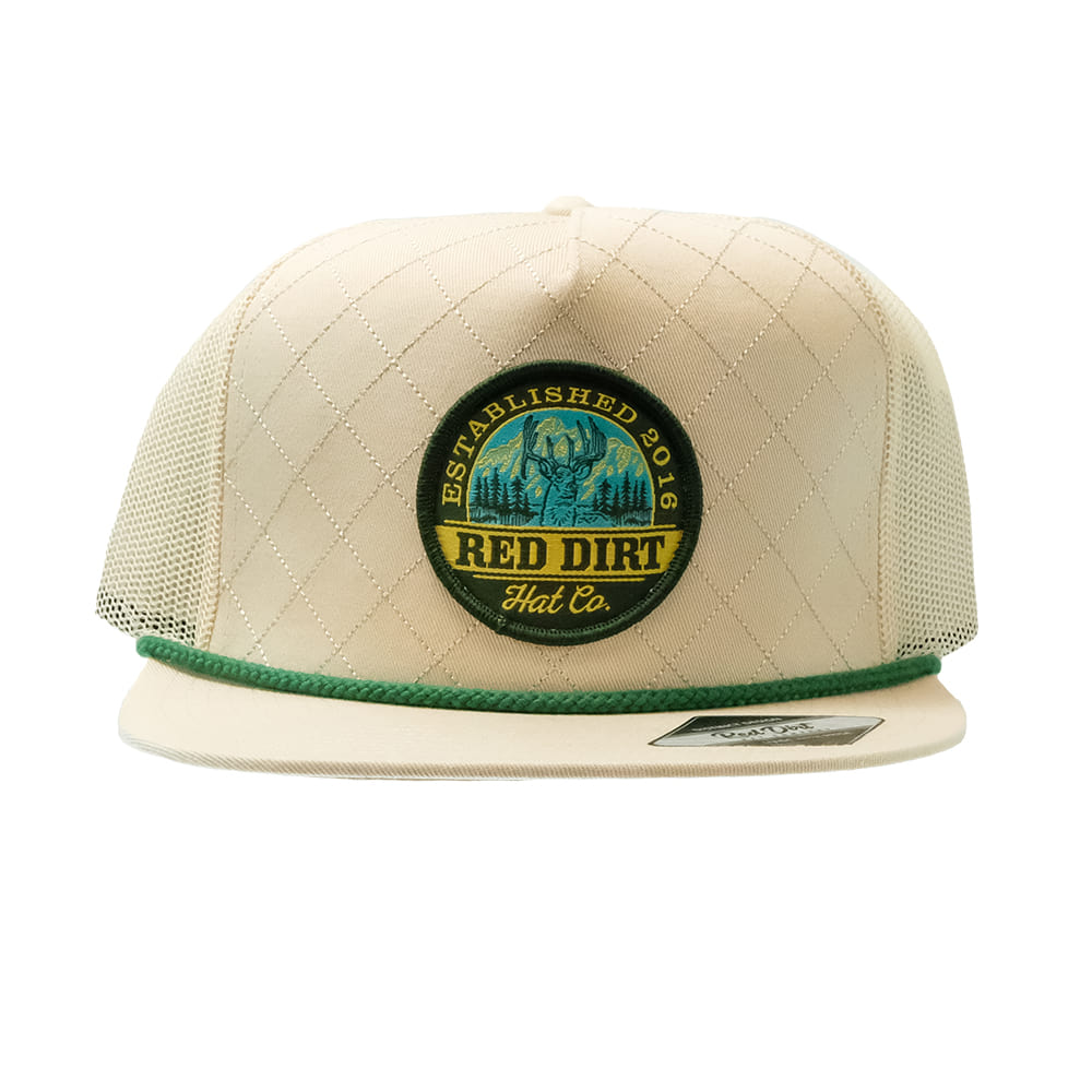 Red Dirt Hat Company Hat Red Dirt Hat Company Flat Bill The Rack Black Pleated with Orange Rope Cap