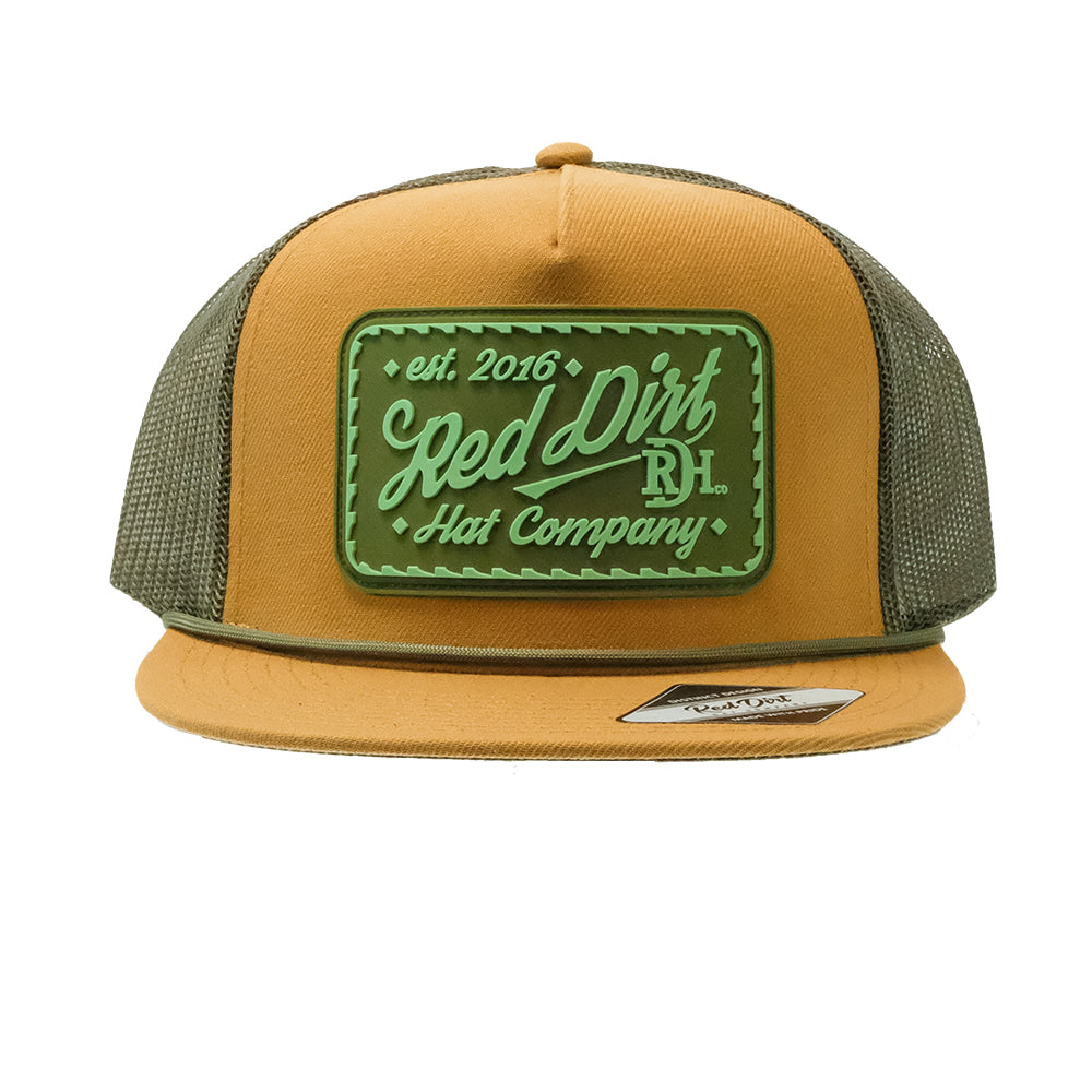 Red Dirt Hat Company Hat Red Dirt Hat Company Timber Olive with Olive Rope Cowboy Up Flat Bill Cap