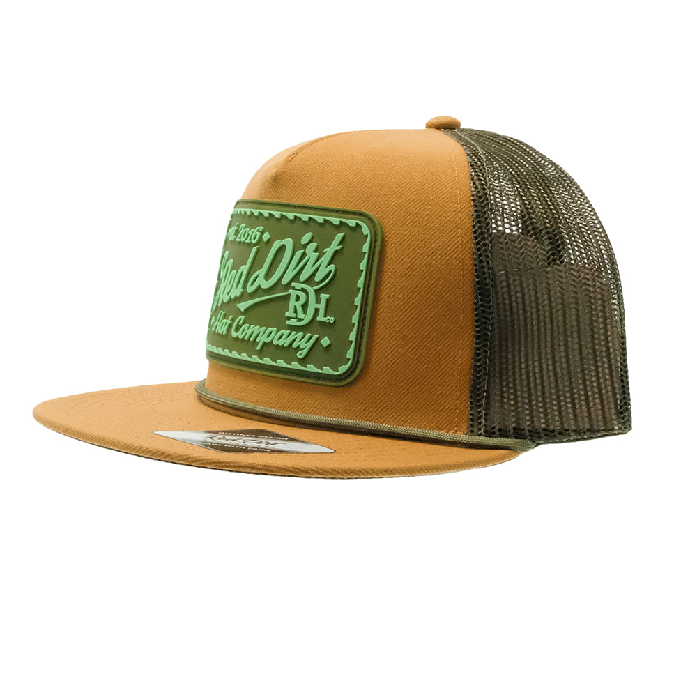 Red Dirt Hat Company Hat Red Dirt Hat Company Timber Olive with Olive Rope Cowboy Up Flat Bill Cap