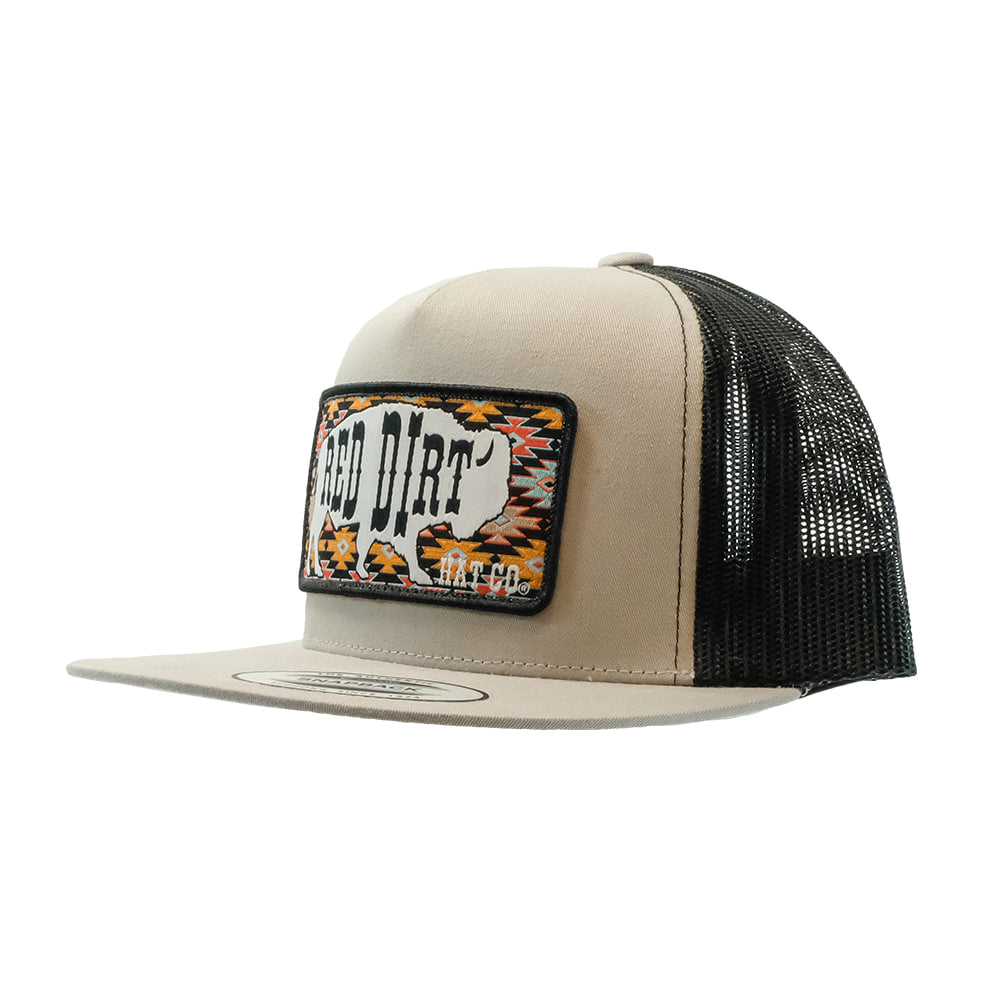 Red Dirt Hat Company Hats OSFA / SILVER/BLACK Red Dirt Hat Company Great White Buffalo Silver Black Mesh Back Cap