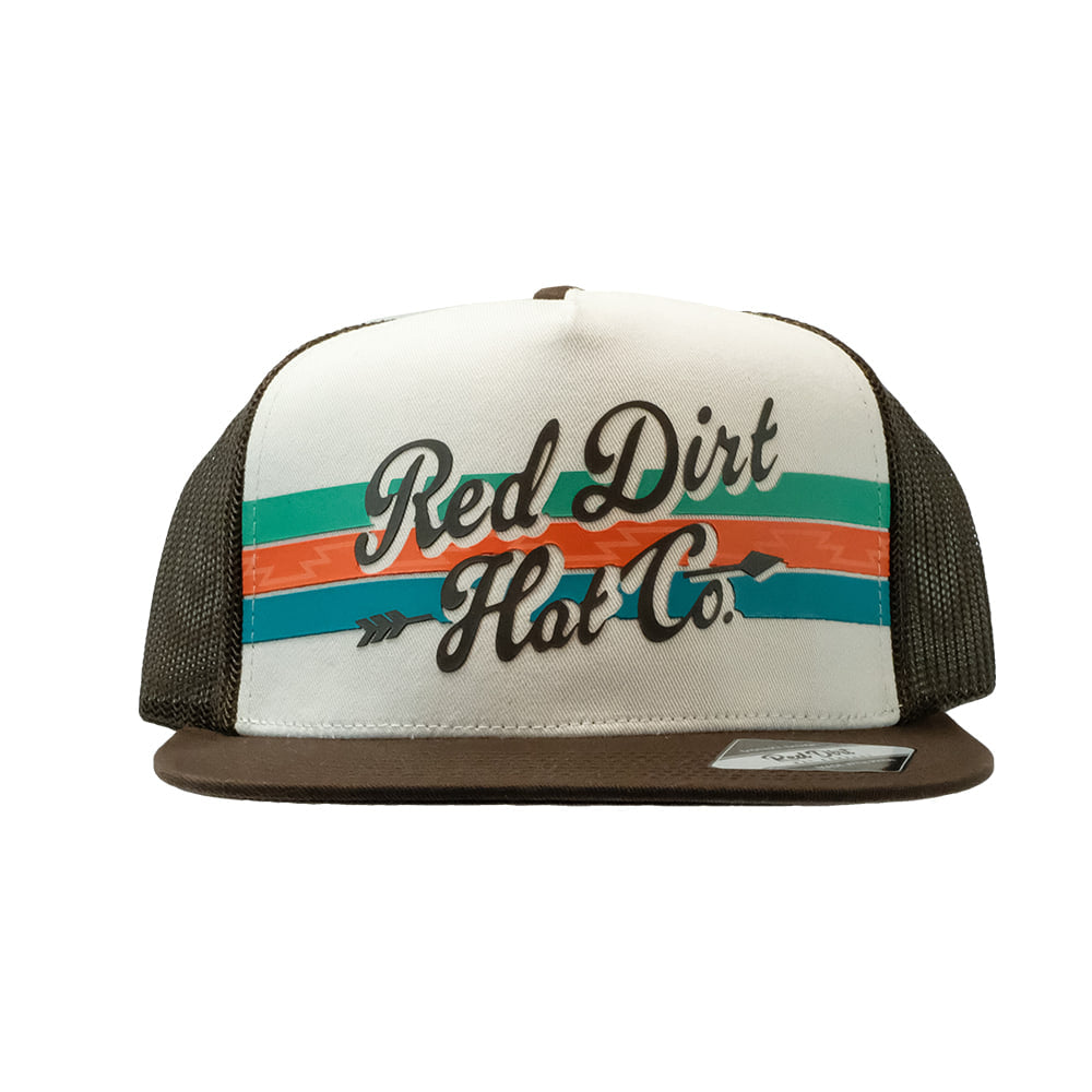 Red Dirt Hat Company Hats Red Dirt Hat Company Broadhead Brown and White Cap