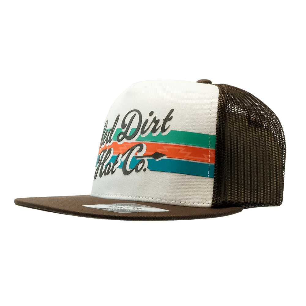 Red Dirt Hat Company Hats Red Dirt Hat Company Broadhead Brown and White Cap