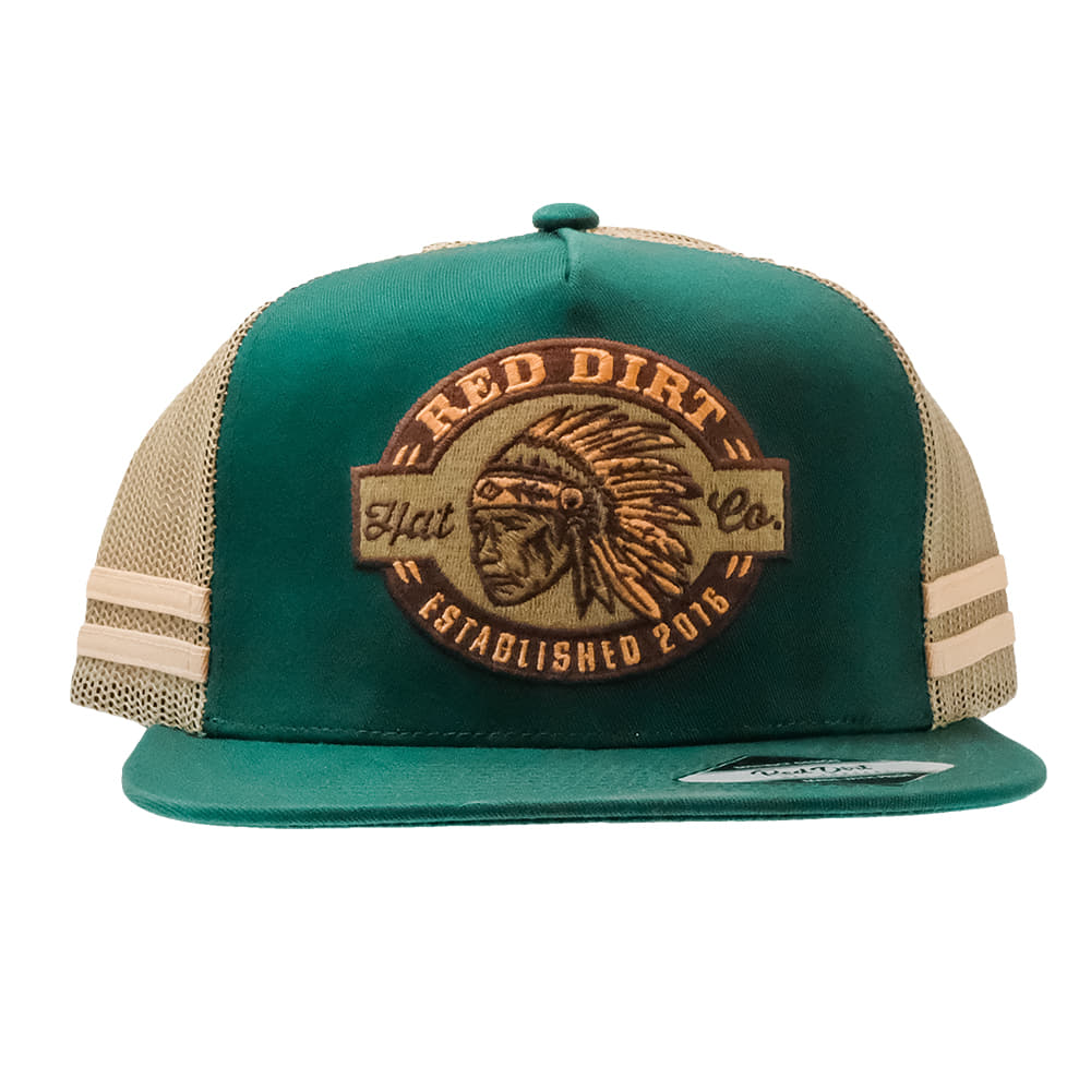 Red Dirt Hat Company Hats Red Dirt Hat Company Dark Green and Khaki Big Chief Cap