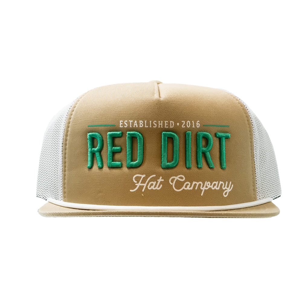 Red Dirt Hat Company Hats Red Dirt Hat Company Khaki and White Papa White Rope Cap