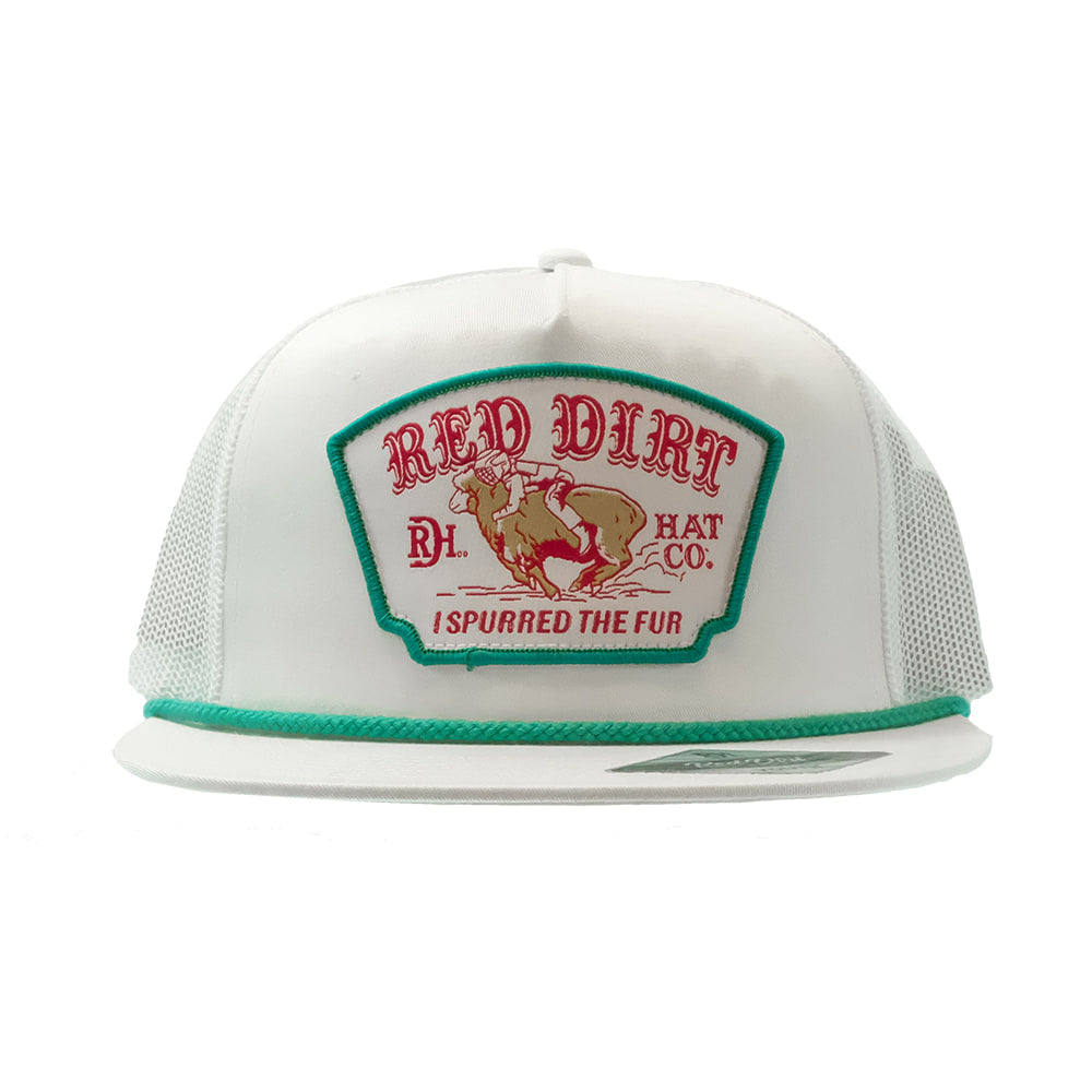 Red Dirt Hat Company Hats Red Dirt Hat Company Mutton Bustin Youth White Cap With A Turquoise Rope