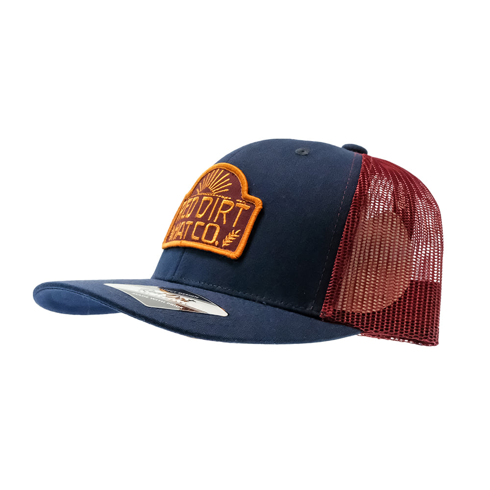 Red Dirt Hat Company Hats Red Dirt Hat Company Navy and Burgundy Hotel Lights Cap