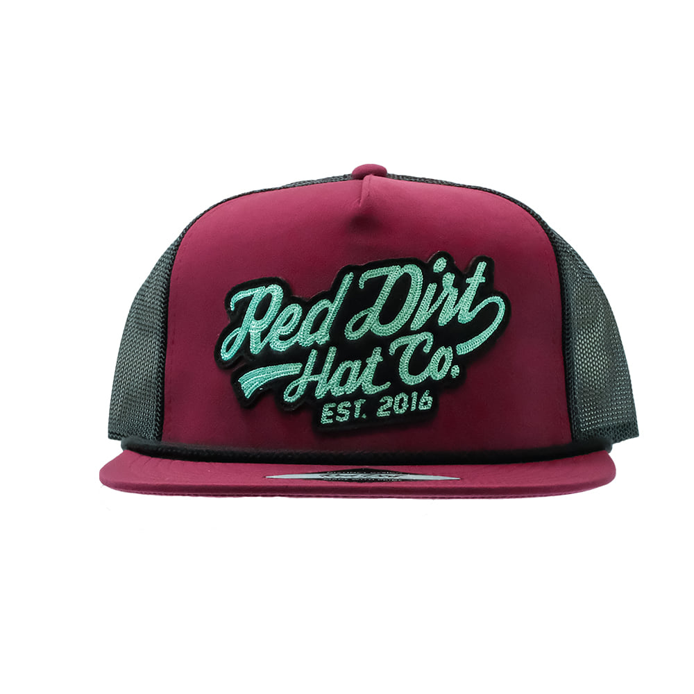 Red Dirt Hat Company Hats Red Dirt Hat Company Off The Vine Burgundy and Black Cap