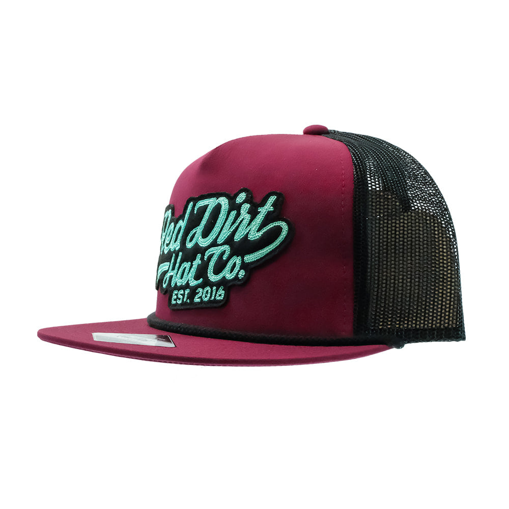 Red Dirt Hat Company Hats Red Dirt Hat Company Off The Vine Burgundy and Black Cap
