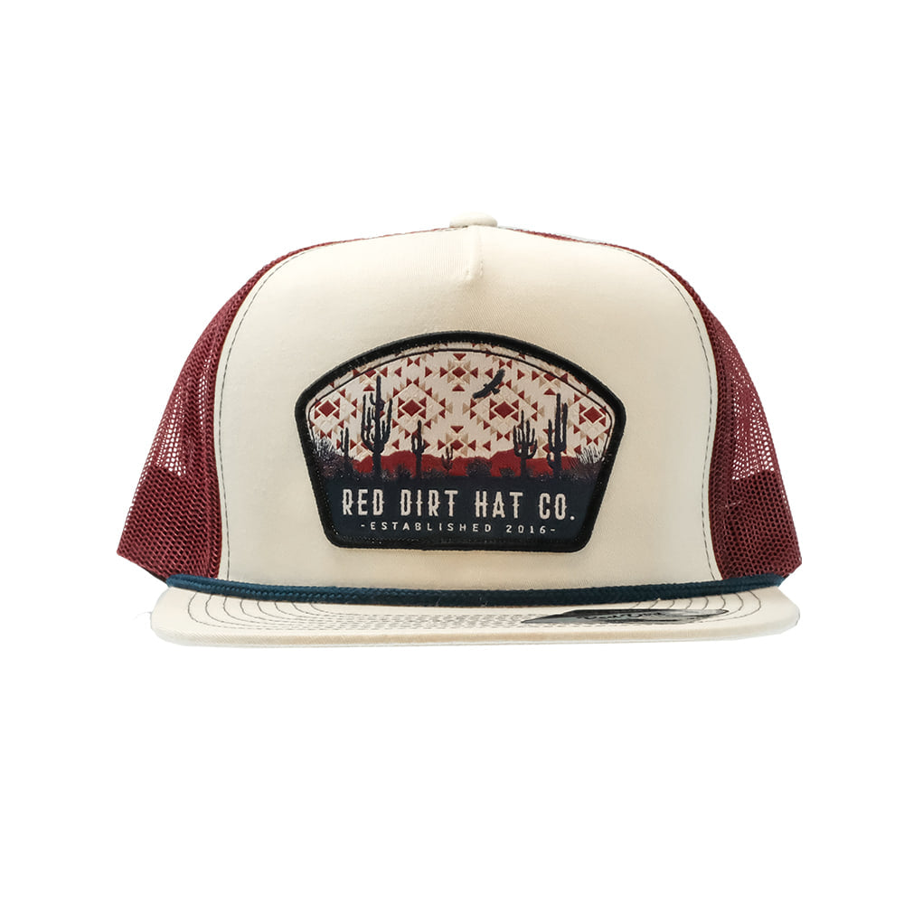 Red Dirt Hat Company Hats Red Dirt Hat Company Over Yonder Stone Burgundy With Navy Rope Cap