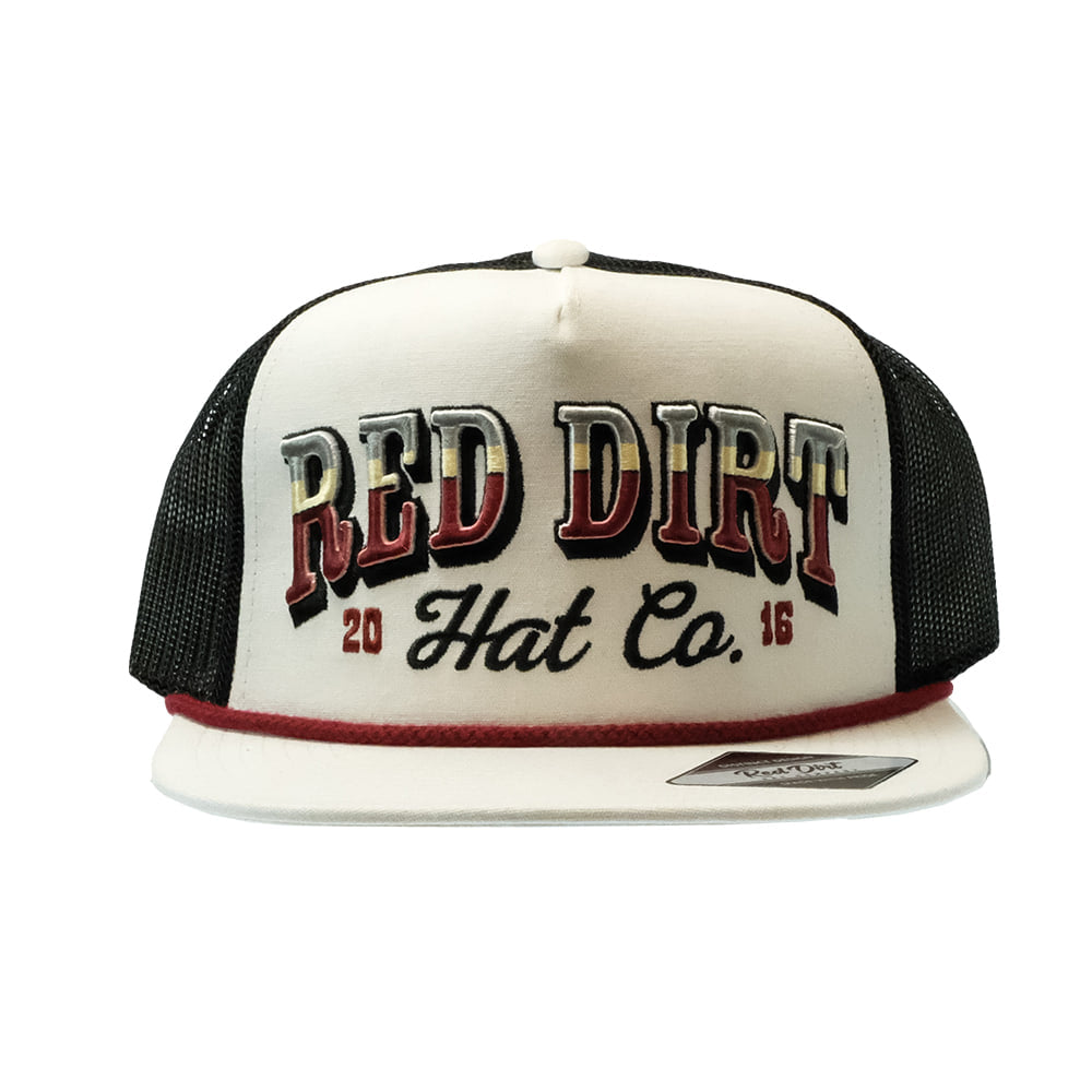 Red Dirt Hat Company Hats Red Dirt Hat Company White and Black Countrified Cap