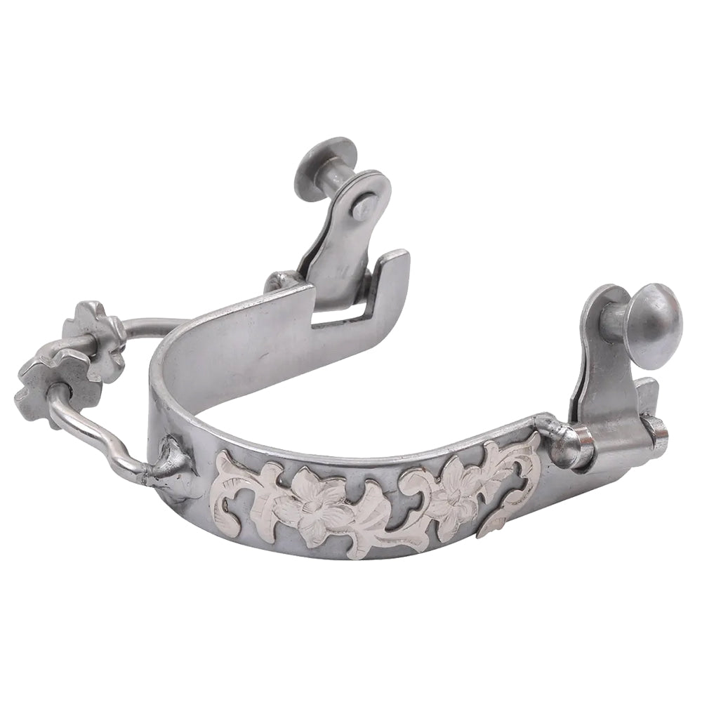 Reinsman Tack Ladies / Stainless Steel Reinsman Stainless Floral Bumper with Rowels Women's and Youth Spurs