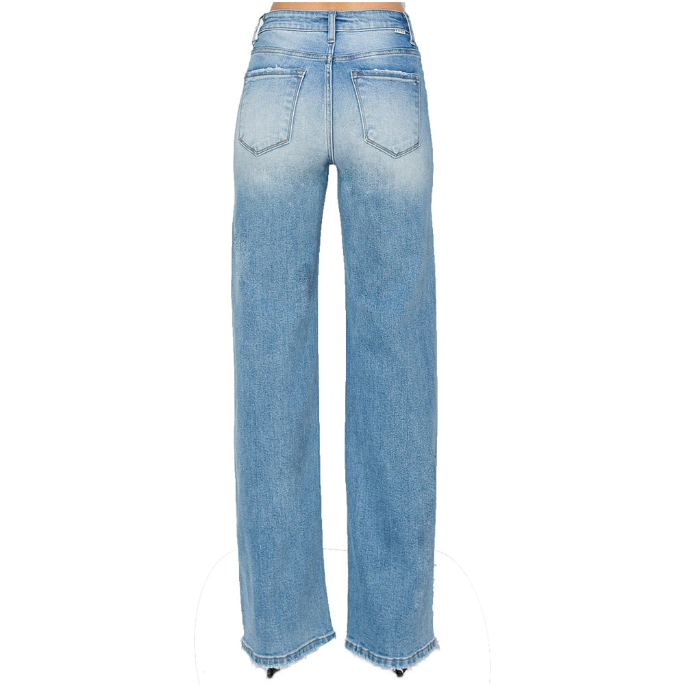 Risen Apparel Risen High Rise Straight Leg Medium Wash Plus Size Women's Jeans