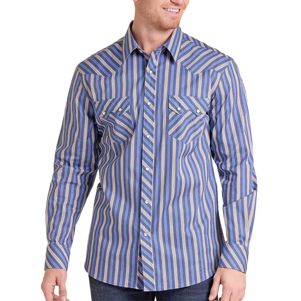 ROCK AND ROLL COWBOY 1000 LONG SLEEVE Mens Long Sleeve Snap SHirt
