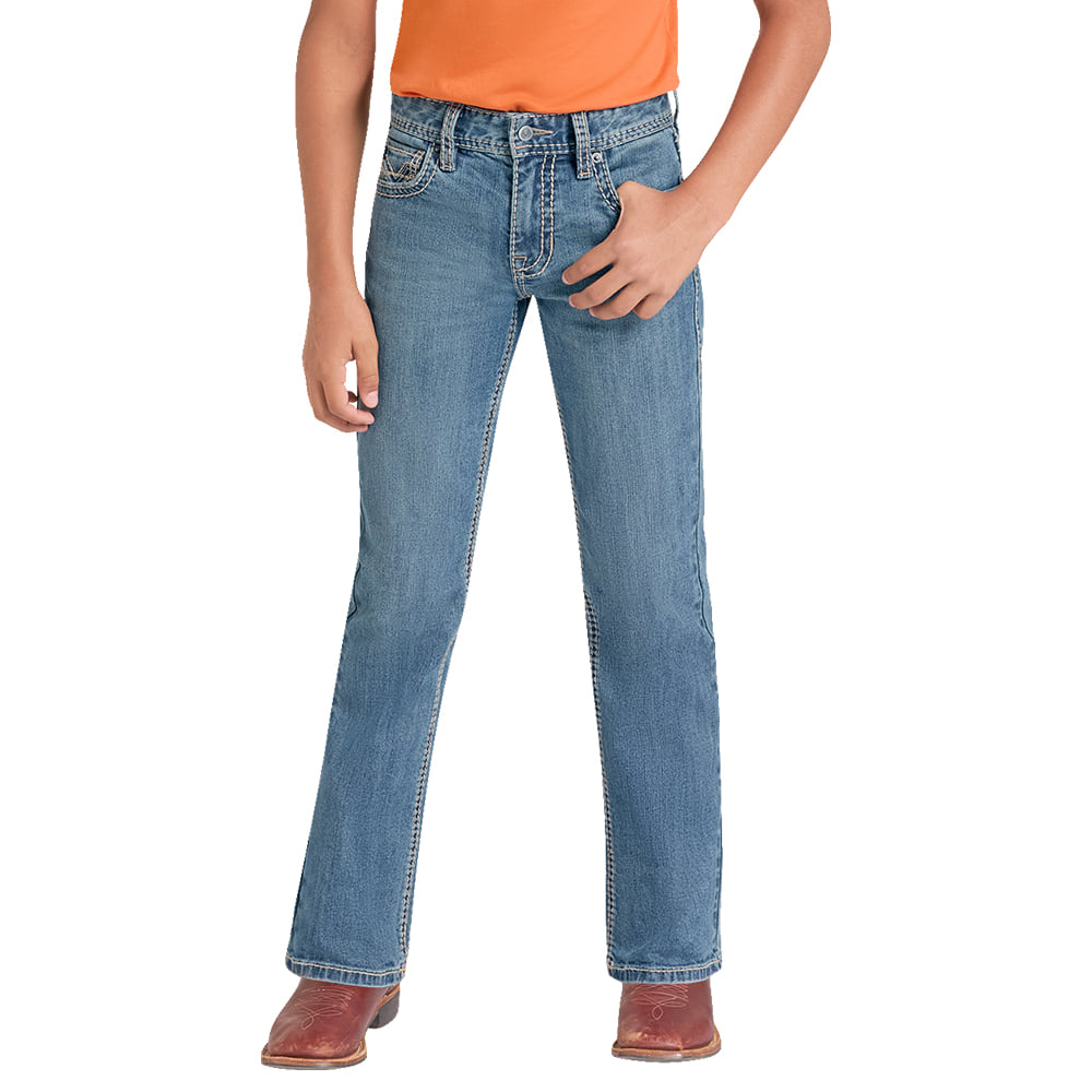 ROCK AND ROLL COWBOY 2000 BOYS PANTS AND JEANS Two Tone Embroidery Bootcut