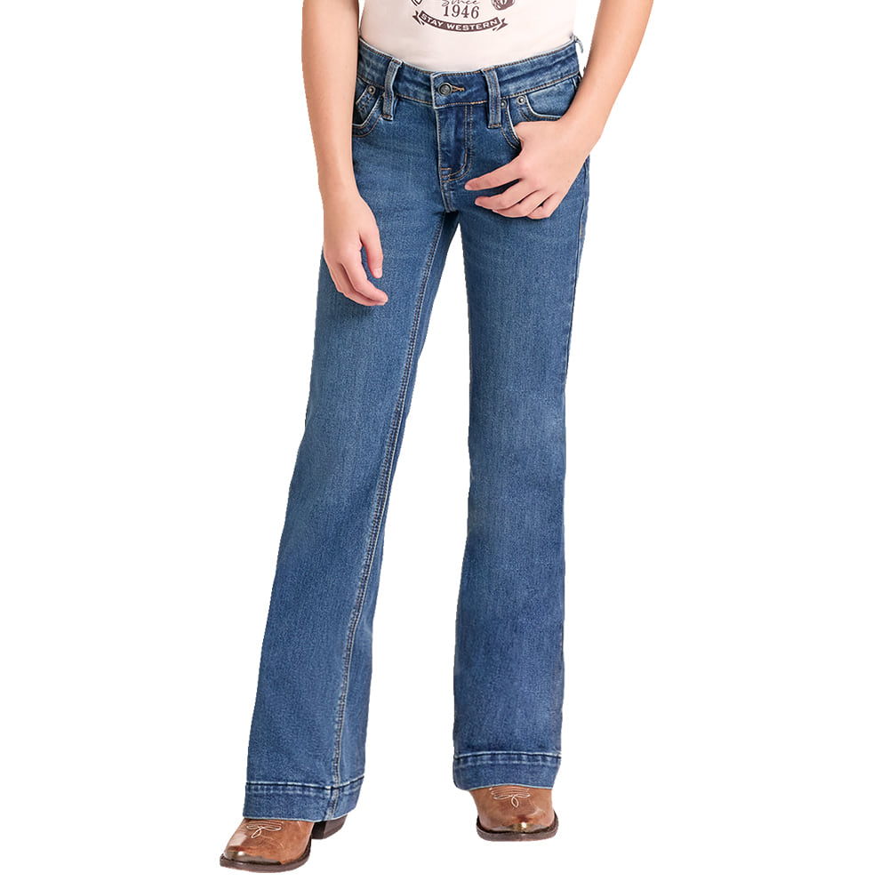 ROCK AND ROLL COWBOY 2000 GIRLS PANTS AND JEANS Raised Denim Bootstitch Embroidery Trouser