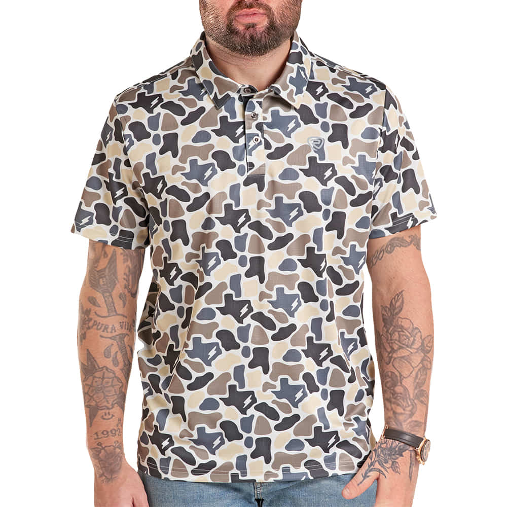ROCK AND ROLL COWBOY 2000 SHORT SLEEVE Koe X RRD Camo Polo