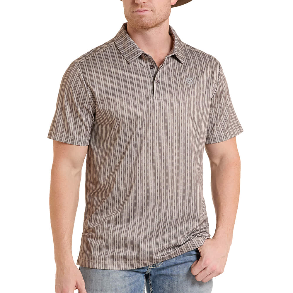 ROCK AND ROLL COWBOY 2000 SHORT SLEEVE Stripe Printed Polo