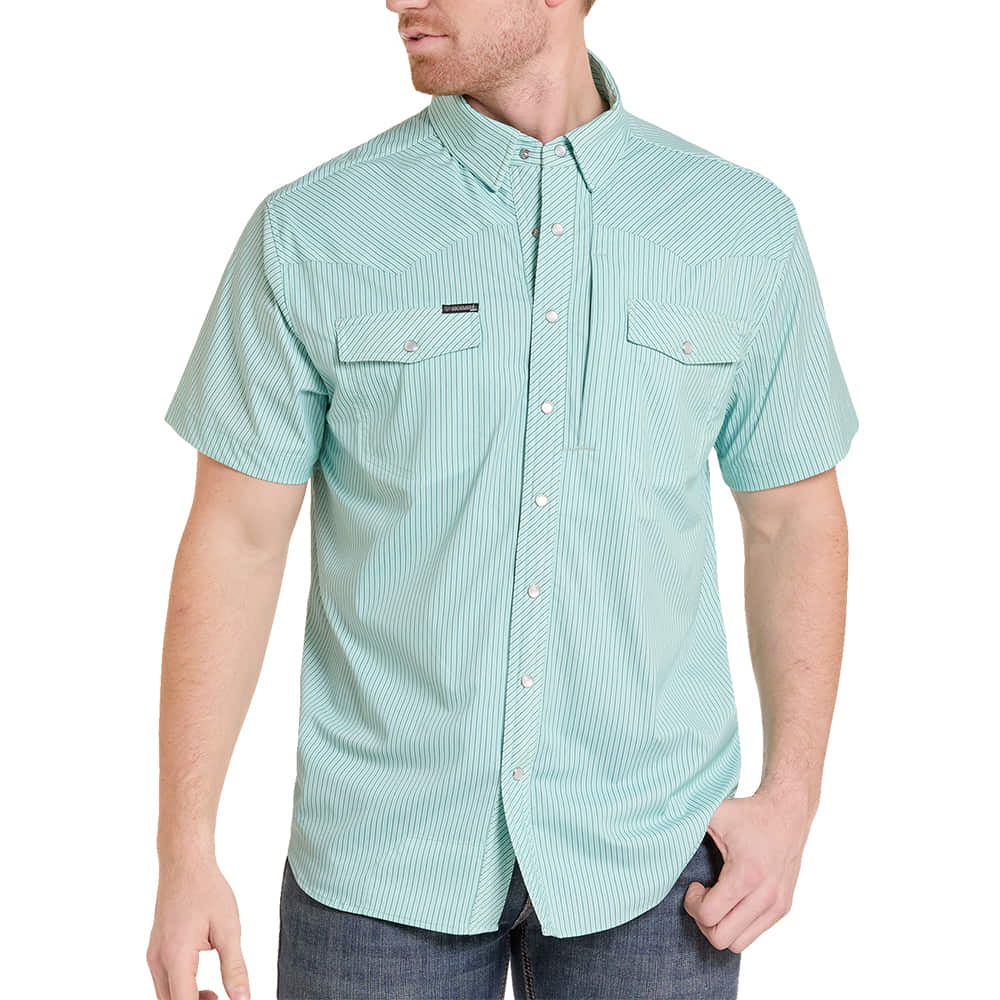 ROCK AND ROLL COWBOY 2000 SHORT SLEEVE Tek Stripe Western Short Sleeve Shirt