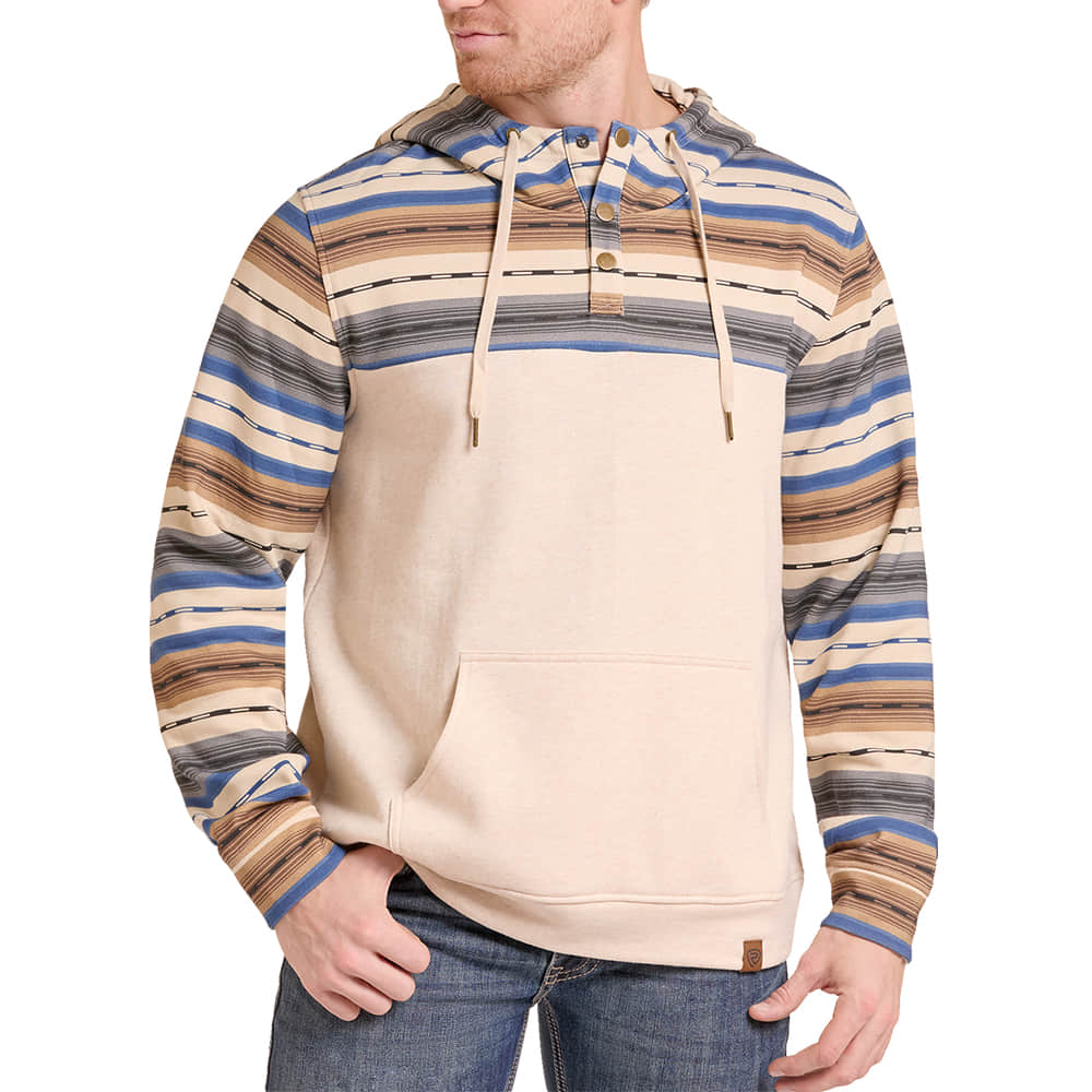 ROCK AND ROLL COWBOY 3000 SWEATERS Mens Aztec Stripe Hoodie