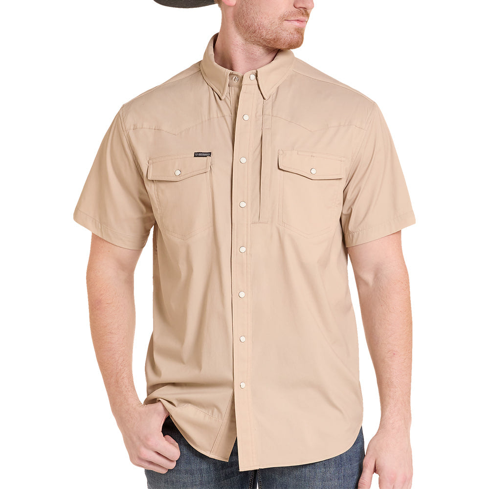 Rock and Roll Cowboy Apparel Tek Western Short Sleeve Snap Shirt