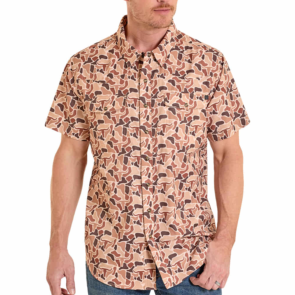 Rock & Roll Cowboy Apparel Rock & Roll Cowboy Men's Camel TEK Western Short Sleeve Snap Shirt