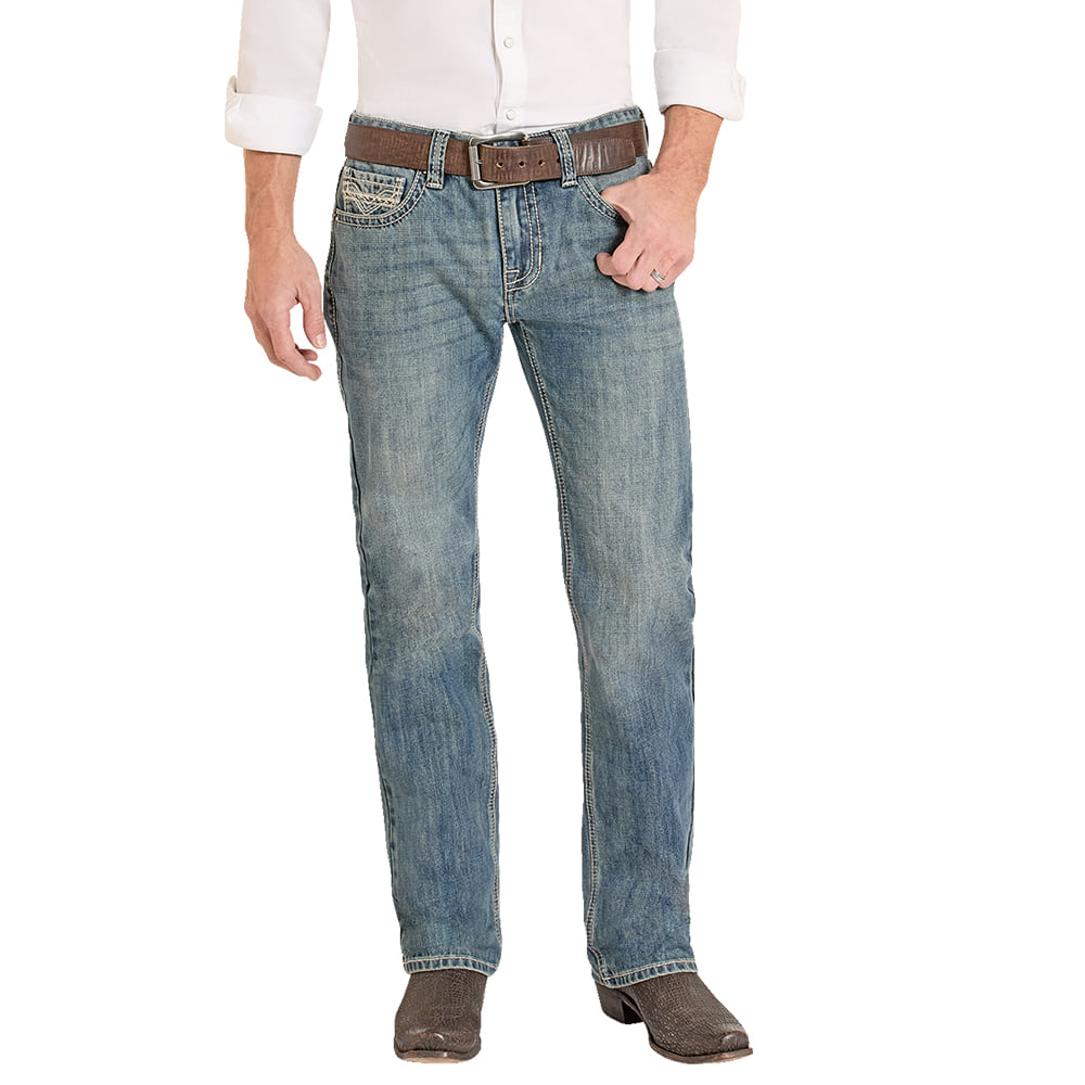 Rock & Roll Cowboy Apparel Rock & Roll Cowboy Men's Raised Denim Embroider Pistol Straight Jeans