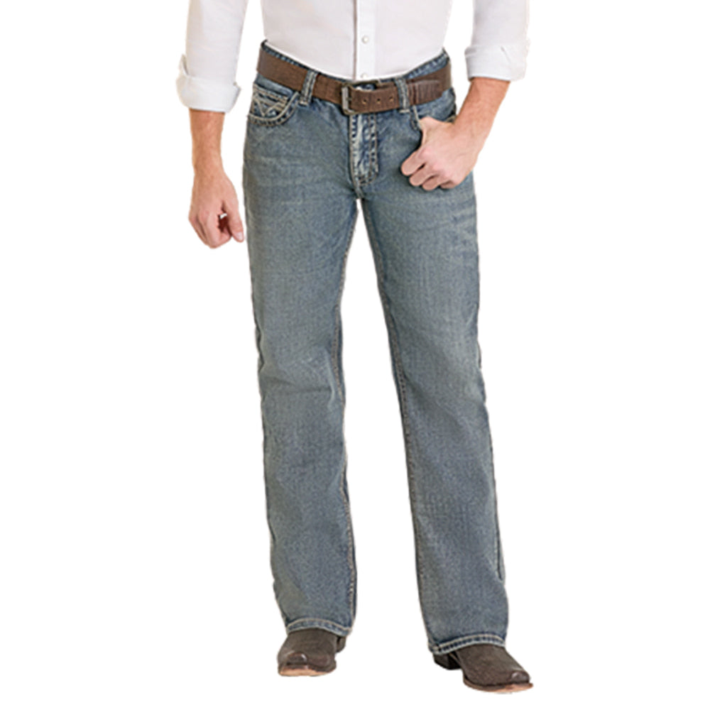 Rock & Roll Cowboy Apparel Rock & Roll Cowboy Men's Two Tone Double Barrel Medium Vintage Boot Cut Jeans