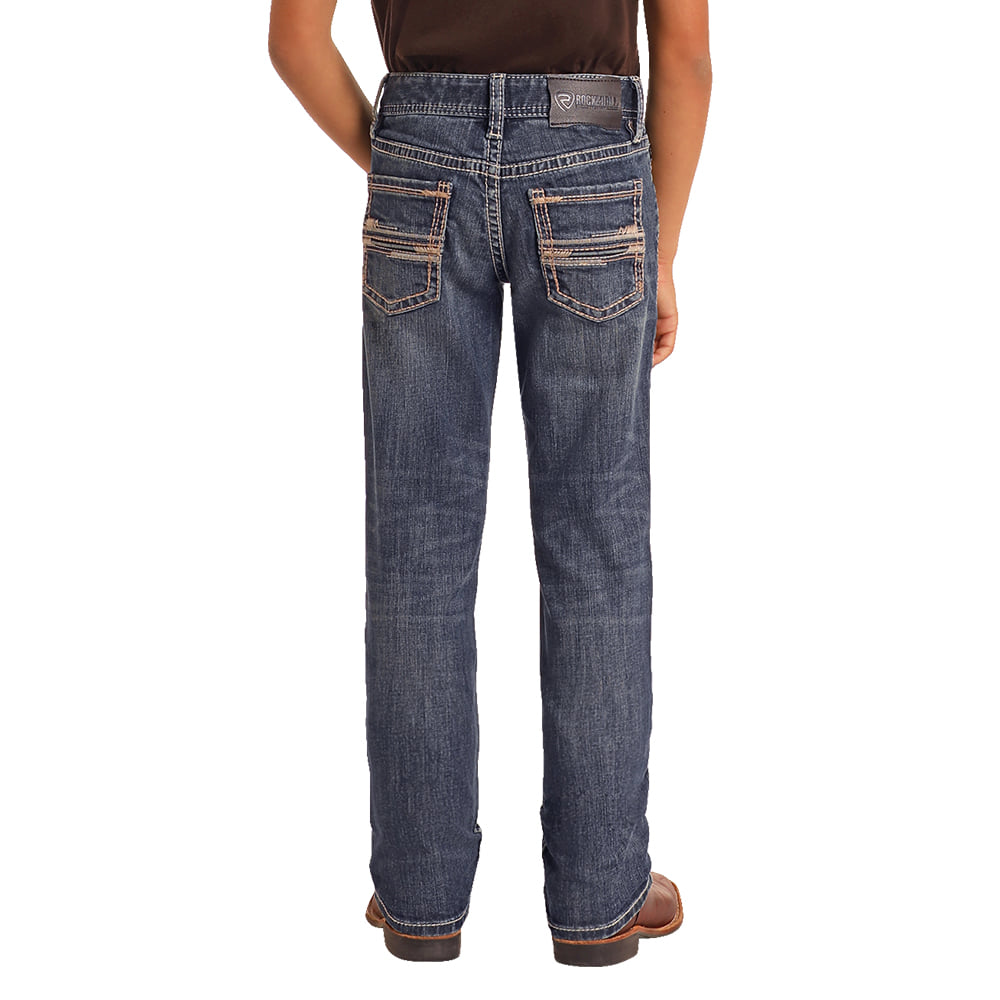 Rock & Roll Cowboy Apparel Rock & Roll Straight Revolver Boy's Jeans In Dark Vintage Wash
