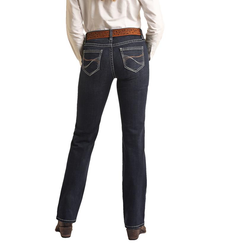 Rock & Roll Cowgirl Apparel Rock and Roll Cowgirl Mid Rise Modest Bootcut Women's Jeans