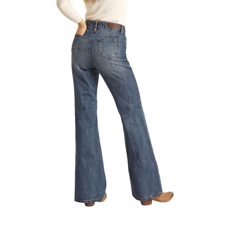 Rock & Roll Cowgirl Apparel Rock and Roll Distressed Palazo Flare Women's Jean