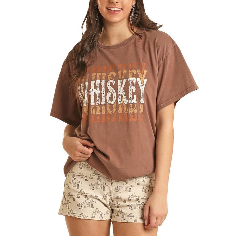 Rock & Roll Cowgirl Apparel Rock & Roll Cowgirl Brown Whiskey Graphic Women's T-Shirt