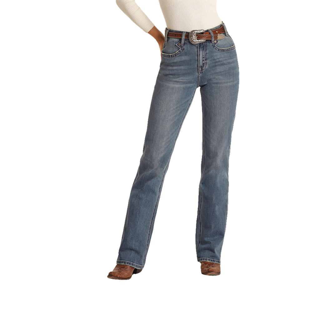 Rock & Roll Cowgirl Apparel Rock & Roll Cowgirl Women's High Rise Twill Denim Bootcut Jean