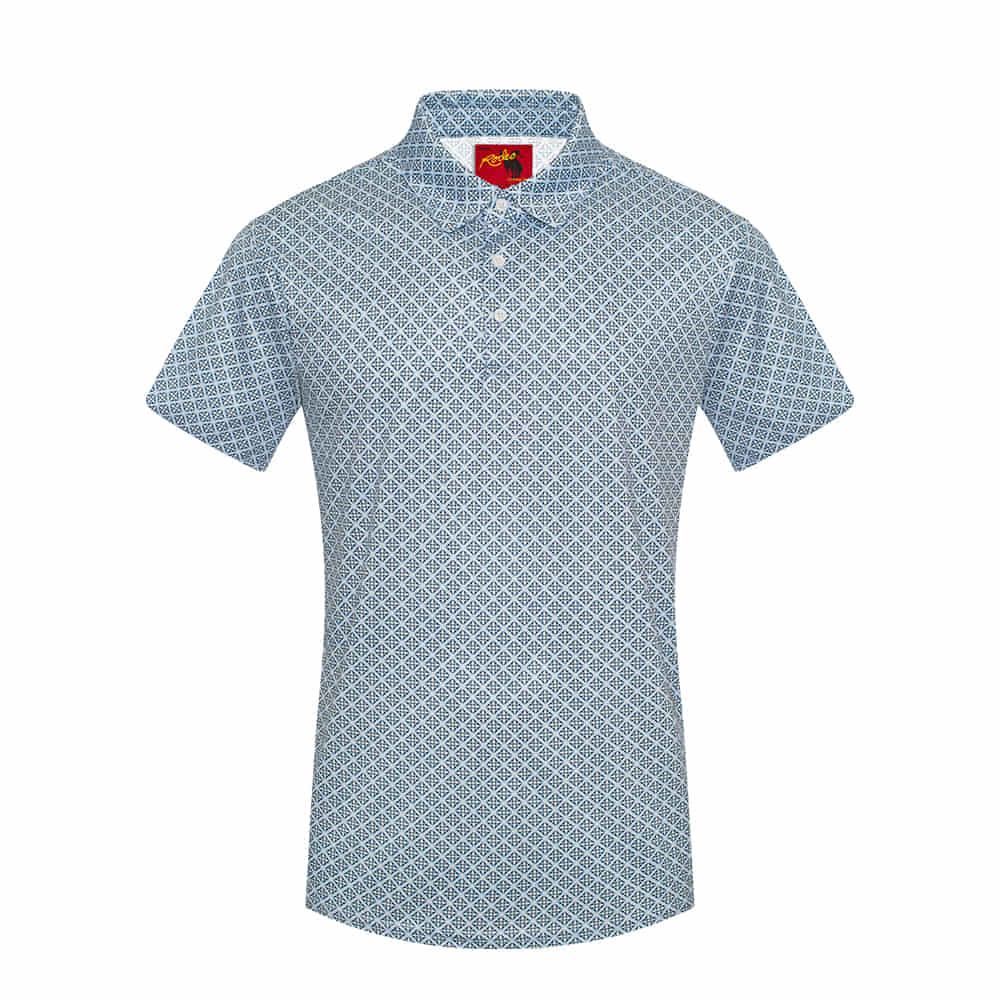 Rodeo Clothing Apparel Rodeo Clothing Men's Light Blue Short Sleeve Polo