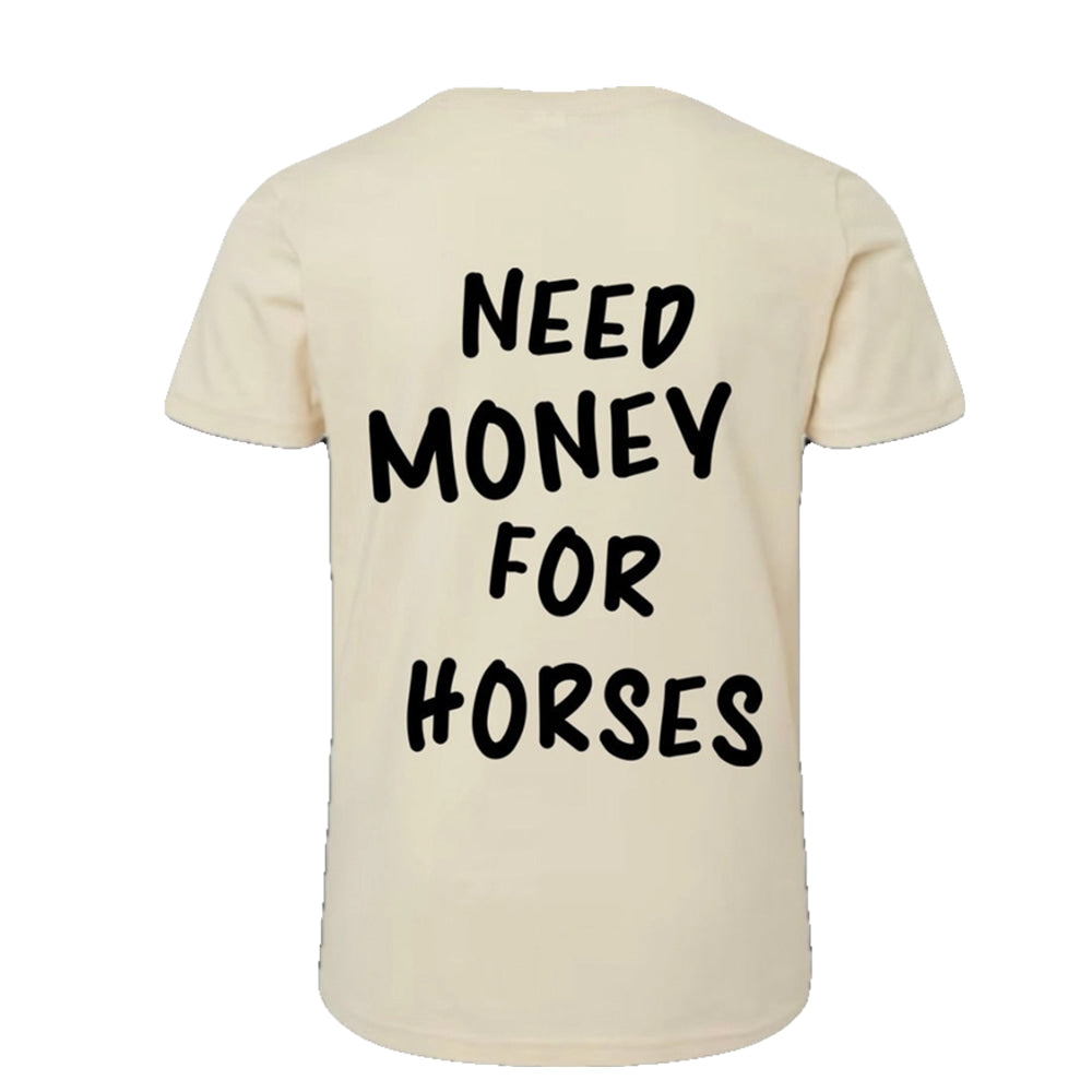 Rodeo Hippie Apparel Rodeo Hippie Need Money for Horse Printed Natural Tee
