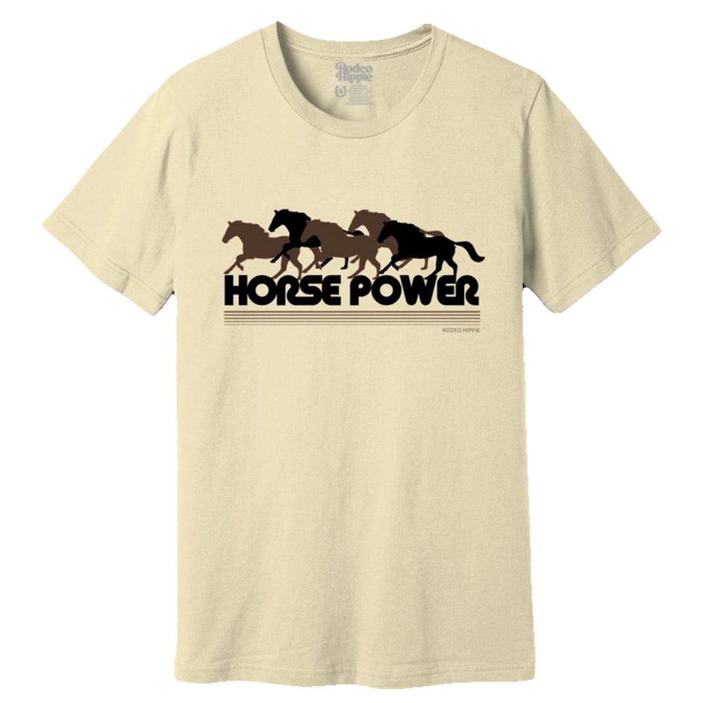 Rodeo Hippie Apparel Rodeo Hippie Women's Horsepower Print Tee in Tan