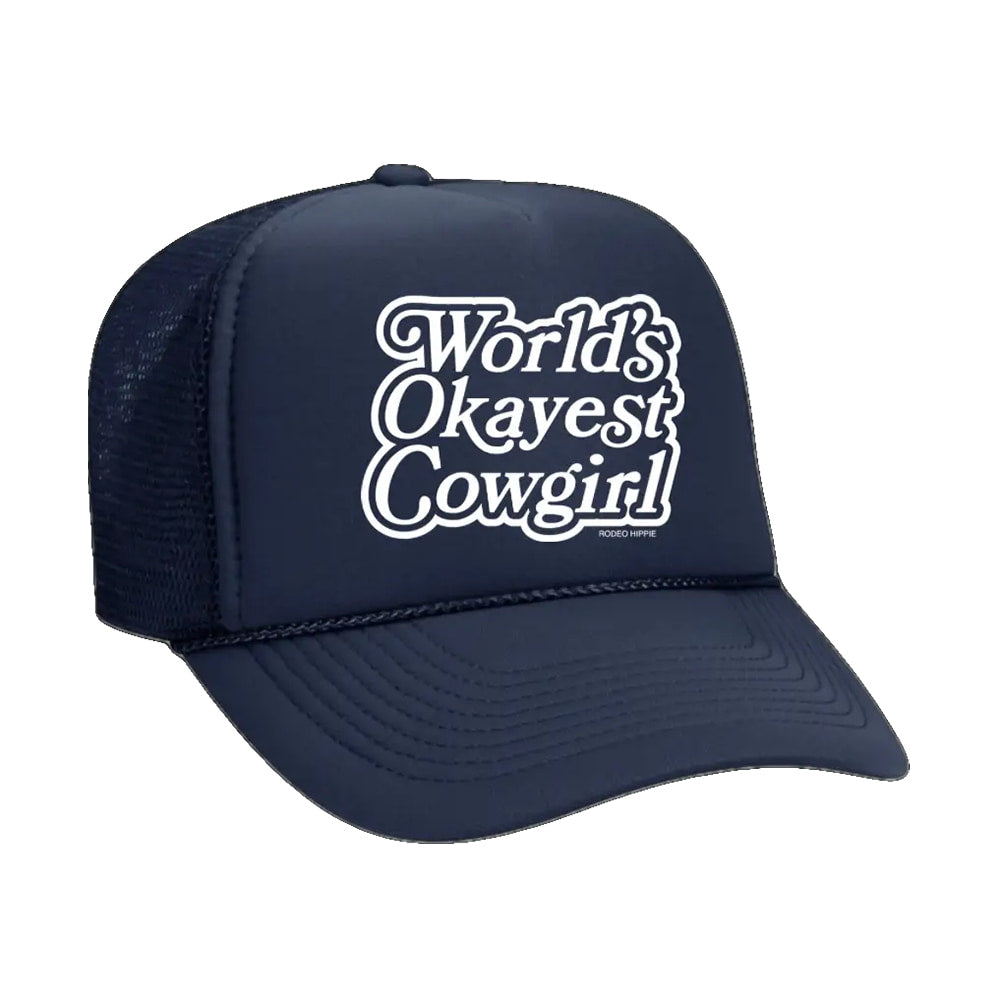 Rodeo Hippie Hats Rodeo Hippie World's Okayest Cowgirl Trucker Cap