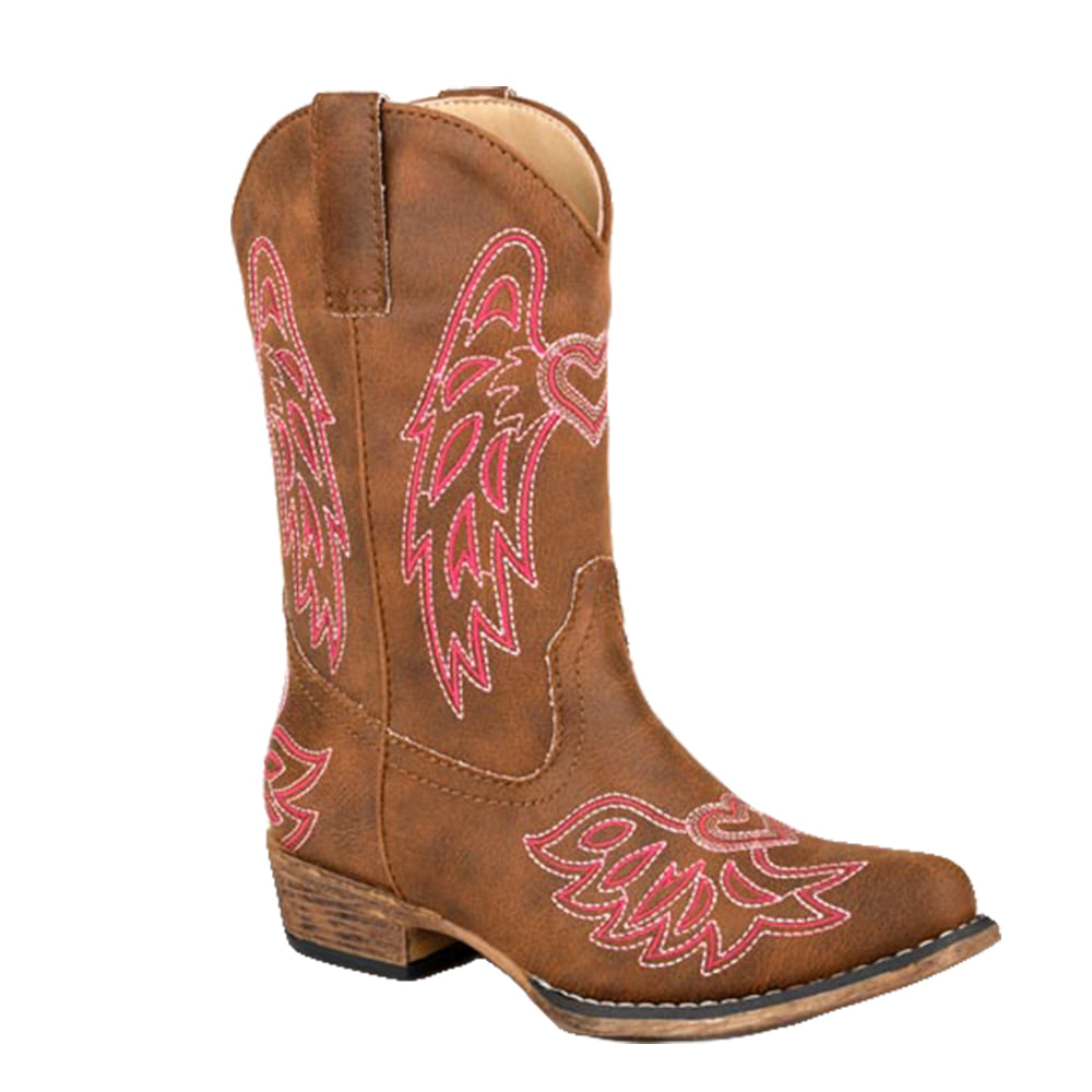 Roper Apparel Roper Girl's Brown Faux Riley Wing Cowboy Boots