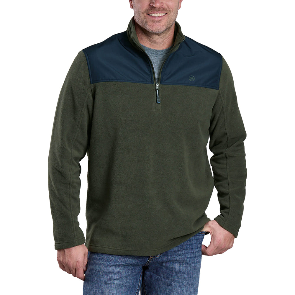 Roper Apparel Roper Men's Green and Navy 1/4 Pullover Sweater