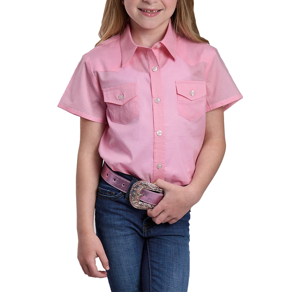 Roper Apparel Roper Western Solid Pink Girl's Shirt